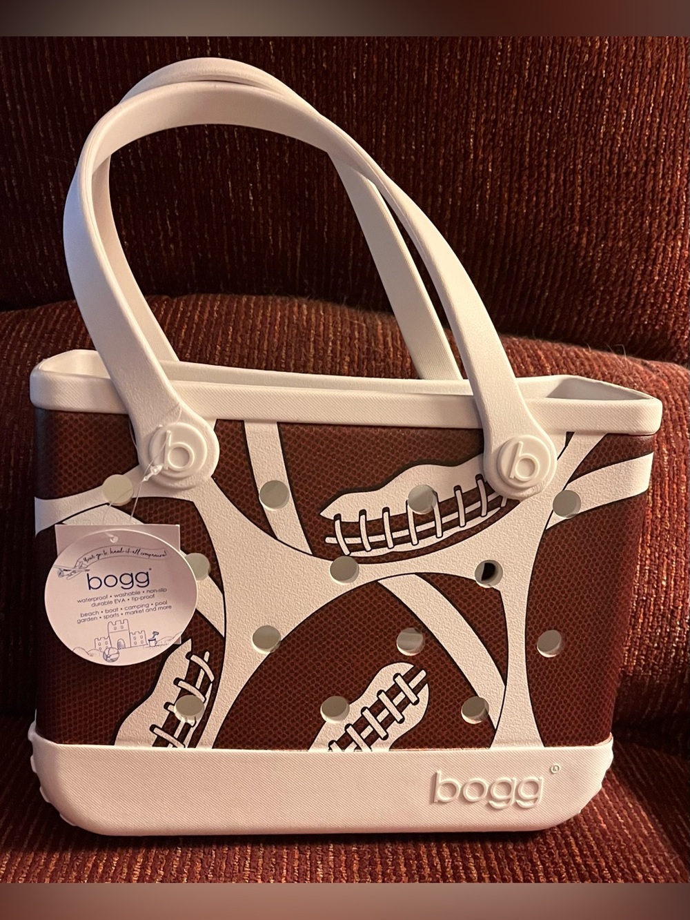 Bitty Bogg Bag MVP Sports Collection football print tote